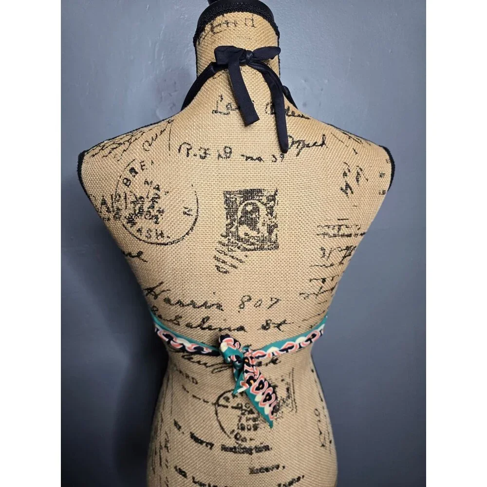 Victoria's Secret Boho Glam Eclectic Triangle Halter Bikini Top Medium - Picture 2 of 8